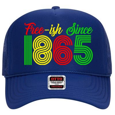 Juneteenth Freecool Giftish Since 1865 Black History Month Gift High Crown Mesh Back Trucker Hat