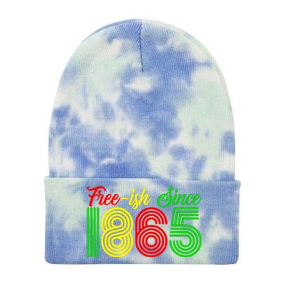 Juneteenth Freecool Giftish Since 1865 Black History Month Gift Tie Dye 12in Knit Beanie