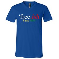 Juneteenth Freecool Giftish Since 1865 Freedom Melanin Black History Cute Gift V-Neck T-Shirt