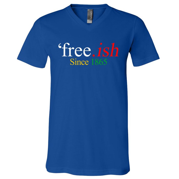 Juneteenth Freecool Giftish Since 1865 Freedom Melanin Black History Cute Gift V-Neck T-Shirt