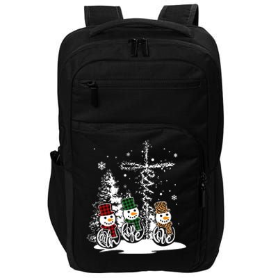 Jesus Faith Hope Love Snow Funny Merry Xmas For Christian Cool Gift Impact Tech Backpack