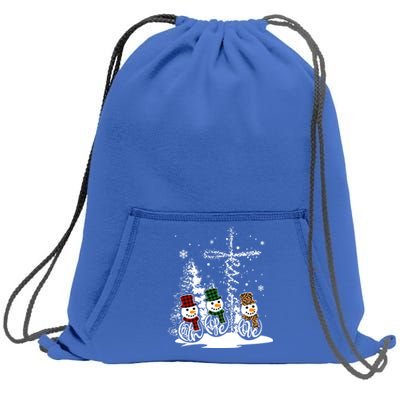 Jesus Faith Hope Love Snow Funny Merry Xmas For Christian Cool Gift Sweatshirt Cinch Pack Bag