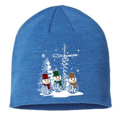 Jesus Faith Hope Love Snow Funny Merry Xmas For Christian Cool Gift Sustainable Beanie