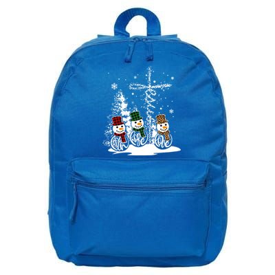 Jesus Faith Hope Love Snow Funny Merry Xmas For Christian Cool Gift 16 in Basic Backpack