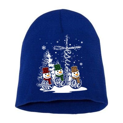 Jesus Faith Hope Love Snow Funny Merry Xmas For Christian Cool Gift Short Acrylic Beanie