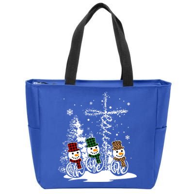 Jesus Faith Hope Love Snow Funny Merry Xmas For Christian Cool Gift Zip Tote Bag