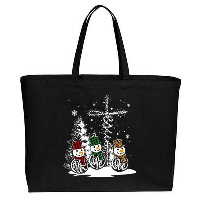 Jesus Faith Hope Love Snow Funny Merry Xmas For Christian Cool Gift Cotton Canvas Jumbo Tote