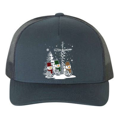 Jesus Faith Hope Love Snow Funny Merry Xmas For Christian Cool Gift Yupoong Adult 5-Panel Trucker Hat