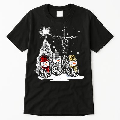 Jesus Faith Hope Love Snowman Christmas Xmas Tall T-Shirt