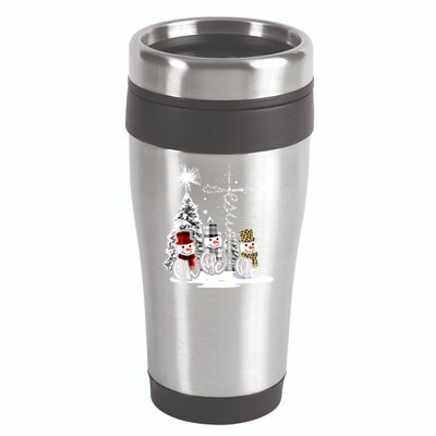 Jesus Faith Hope Love Snowman Christmas Xmas 16oz Travel Tumbler