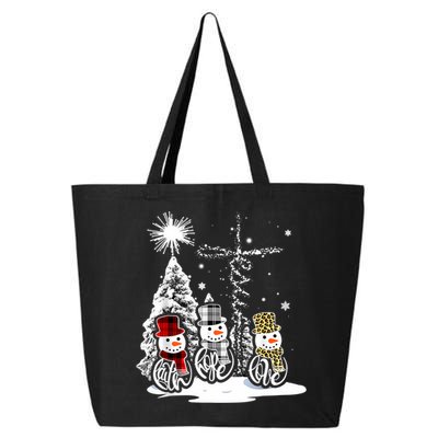 Jesus Faith Hope Love Snowman Christmas Xmas 25L Jumbo Tote