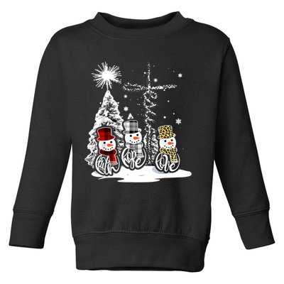 Jesus Faith Hope Love Snowman Christmas Xmas Toddler Sweatshirt