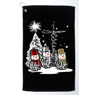 Jesus Faith Hope Love Snowman Christmas Xmas Golf Towel