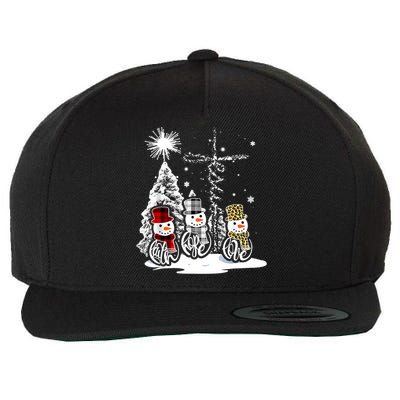 Jesus Faith Hope Love Snowman Christmas Xmas Wool Snapback Cap