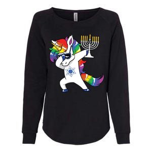 Jewnicorn Funny Hanukkah Unicorn Dabbing Unicorn Womens California Wash Sweatshirt