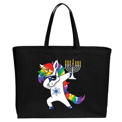 Jewnicorn Funny Hanukkah Unicorn Dabbing Unicorn Cotton Canvas Jumbo Tote