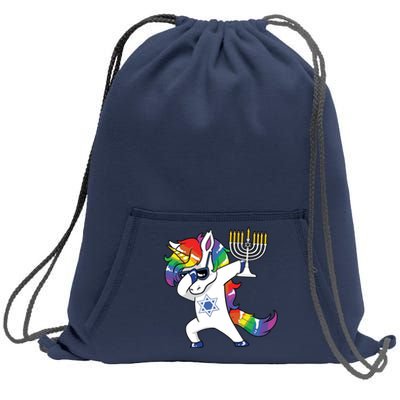 Jewnicorn Funny Hanukkah Unicorn Dabbing Unicorn Sweatshirt Cinch Pack Bag