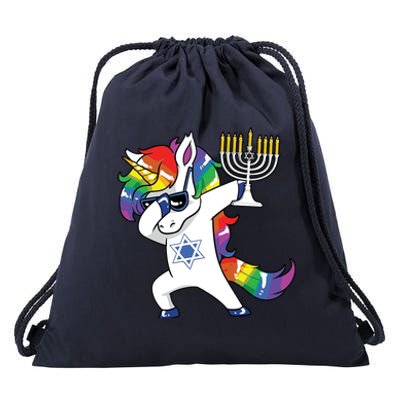 Jewnicorn Funny Hanukkah Unicorn Dabbing Unicorn Drawstring Bag