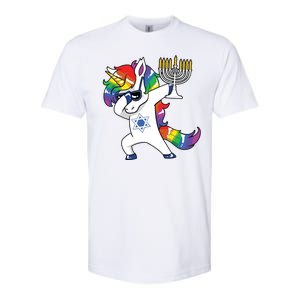 Jewnicorn Funny Hanukkah Unicorn Dabbing Unicorn Softstyle CVC T-Shirt