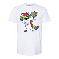 Jewnicorn Funny Hanukkah Unicorn Dabbing Unicorn Softstyle CVC T-Shirt