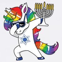 Jewnicorn Funny Hanukkah Unicorn Dabbing Unicorn Apron