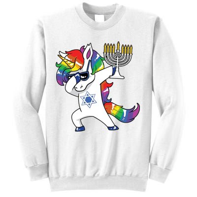 Jewnicorn Funny Hanukkah Unicorn Dabbing Unicorn Sweatshirt