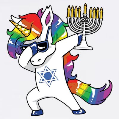Jewnicorn Funny Hanukkah Unicorn Dabbing Unicorn T-Shirt