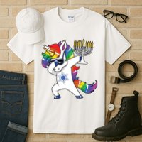 Jewnicorn Funny Hanukkah Unicorn Dabbing Unicorn Tall T-Shirt