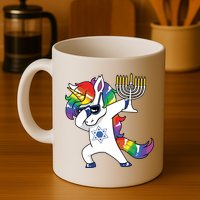 Jewnicorn Funny Hanukkah Unicorn Dabbing Unicorn Mug