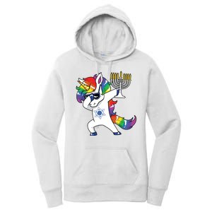 Jewnicorn Funny Hanukkah Unicorn Dabbing Unicorn Women's Pullover Hoodie