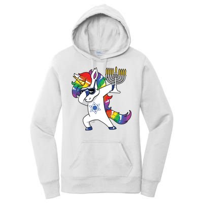 Jewnicorn Funny Hanukkah Unicorn Dabbing Unicorn Women's Pullover Hoodie