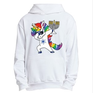 Jewnicorn Funny Hanukkah Unicorn Dabbing Unicorn Urban Pullover Hoodie