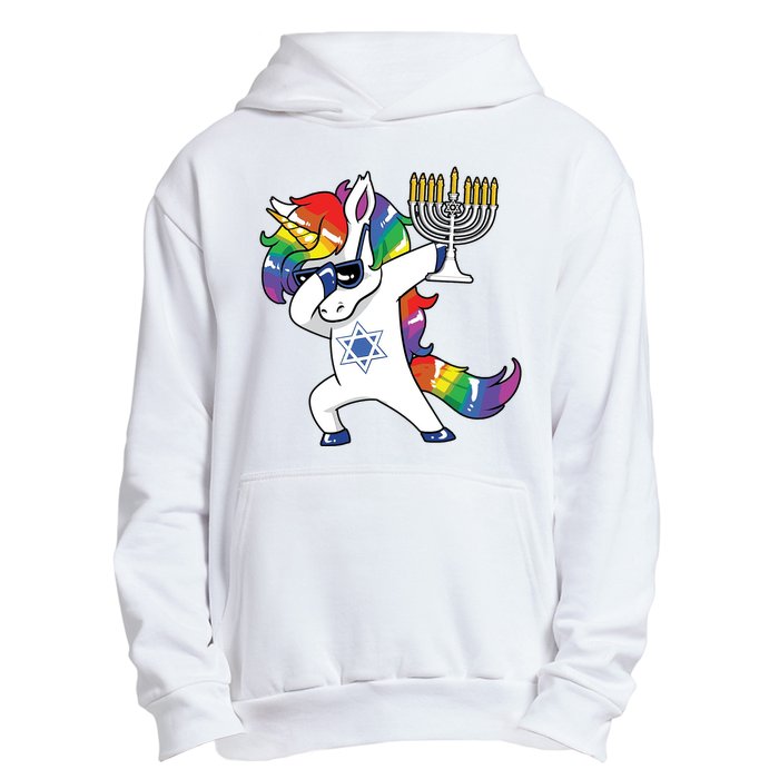 Jewnicorn Funny Hanukkah Unicorn Dabbing Unicorn Urban Pullover Hoodie