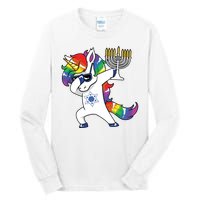 Jewnicorn Funny Hanukkah Unicorn Dabbing Unicorn Tall Long Sleeve T-Shirt