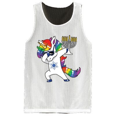 Jewnicorn Funny Hanukkah Unicorn Dabbing Unicorn Mesh Reversible Basketball Jersey Tank