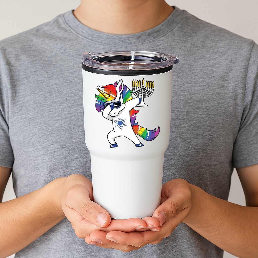 Jewnicorn Funny Hanukkah Unicorn Dabbing Unicorn Tumbler