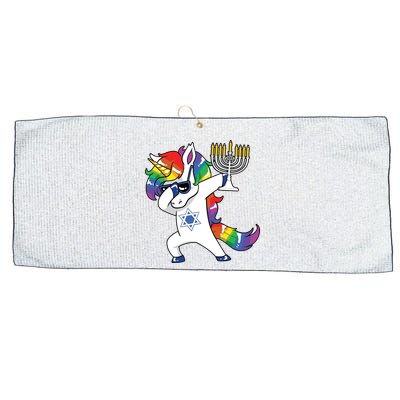 Jewnicorn Funny Hanukkah Unicorn Dabbing Unicorn Large Microfiber Waffle Golf Towel