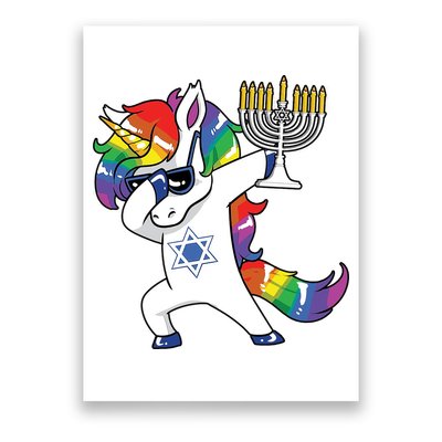 Jewnicorn Funny Hanukkah Unicorn Dabbing Unicorn Poster
