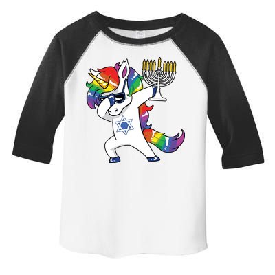 Jewnicorn Funny Hanukkah Unicorn Dabbing Unicorn Toddler Fine Jersey T-Shirt