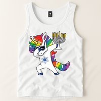 Jewnicorn Funny Hanukkah Unicorn Dabbing Unicorn Tank Top