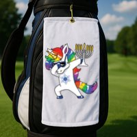 Jewnicorn Funny Hanukkah Unicorn Dabbing Unicorn Golf Towel