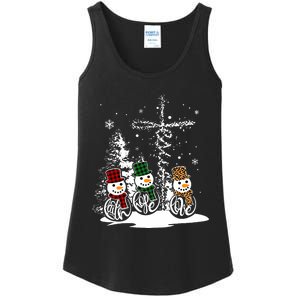 Jesus Faith Hope Love Snowman Funny Merry Xmas For Christian Ladies Essential Tank