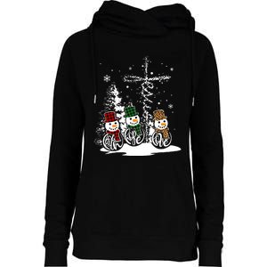 Jesus Faith Hope Love Snowman Funny Merry Xmas For Christian Womens Funnel Neck Pullover Hood