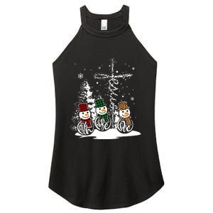 Jesus Faith Hope Love Snowman Funny Merry Xmas For Christian Women's Perfect Tri Rocker Tank