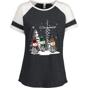 Jesus Faith Hope Love Snowman Funny Merry Xmas For Christian Enza Ladies Jersey Colorblock Tee