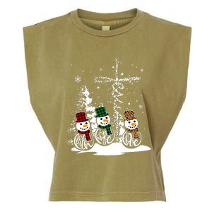 Jesus Faith Hope Love Snowman Funny Merry Xmas For Christian Garment-Dyed Women's Muscle Tee