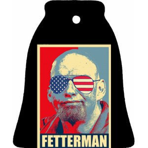 John Fetterman Hope Poster Vote For Democrat President 2024 Ceramic Bell Ornament