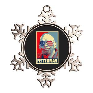 John Fetterman Hope Poster Vote For Democrat President 2024 Metallic Star Ornament