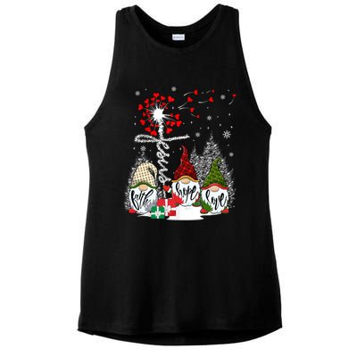 Jesus Faith Hope Love Xmas Christian Gnomes Dandelion Cool Gift Ladies PosiCharge Tri-Blend Wicking Tank