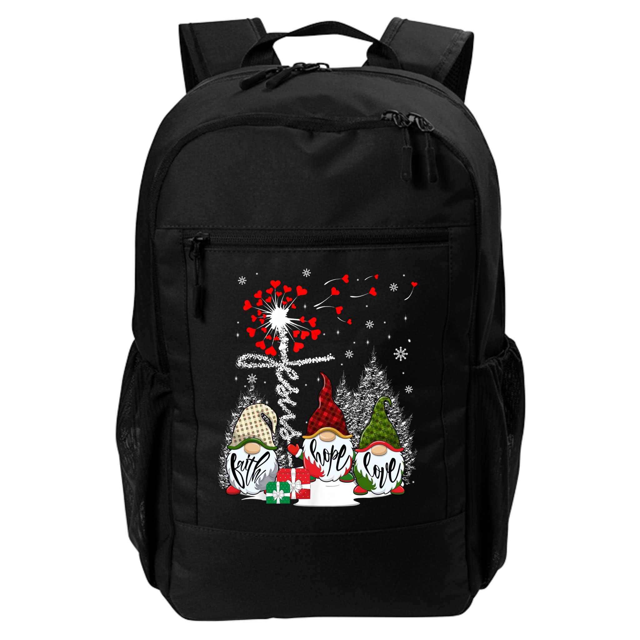 Jesus Faith Hope Love Xmas Christian Gnomes Dandelion Cool Gift Backpack